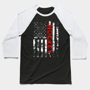 American Flag Hockey USA Patriotic Baseball T-Shirt